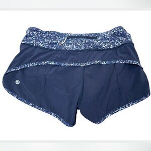 2014 Lululemon Speed Shorts 4 — Black Rocky Road Sand Dune Toothpaste